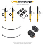 Zestaw zawieszenia OME Nitrocharger+ – Hilux Revo 2016–2025, 40/40 mm, dodatkowe obciążenie przodu, średnie obciążenie tyłu, paraboliczne + poduszki