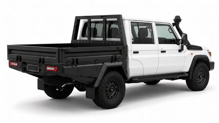 AluBlack Platforma ładunkowa z opuszczanymi burtami do Toyota Land Cruiser 79 z podwójną kabiną