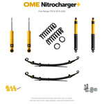 Zestaw zawieszenia OME Nitrocharger+ – Ford Ranger PX III 2019–2022, 45/40 mm, średnie obciążenie tyłu, mocniejsze tłumienie przodu, mocniejsze tłumienie tyłu