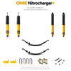 Zestaw zawieszenia OME Nitrocharger+ – Isuzu D-Max I 2008–2011, 30–50 mm, średnie obciążenie tyłu, fabryczne drążki przodu, smarowalne wieszaki i sworznie