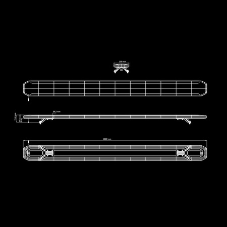 Belka sygnalizacyjna Strands Skylord EXP Warning Light Roof Bar - 1800 mm