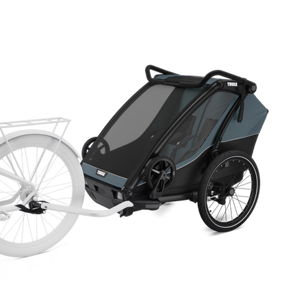 Przyczepka rowerowa wielofunkcyjna na dwa miejsca Thule Chariot Cab – ciemnoszara