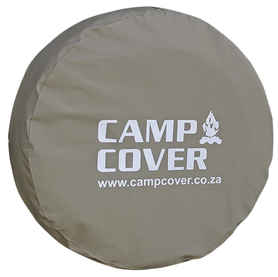Pokrowiec na koło zapasowe Camp Cover z nadrukiem odblaskowym — do 73 cm — kolor khaki