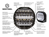 Okrągła lampa LED Lazer Sentinel 9” Standard ze światłem pozycyjnym - biała