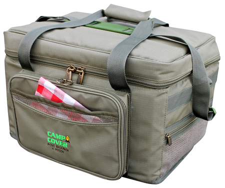 Torba termiczna piknikowa Camp Cover Deluxe dla 4 osób — kolor khaki