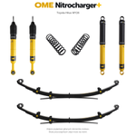 Zawieszenie OME Nitrocharger+ Toyota Hilux Travo MY26 20/50 mm – średnie obciążenie tyłu, bez osprzętu lub lekki zderzak, wielopiórowe / mocniejsze tłumienie przodu