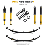 Zawieszenie OME Nitrocharger+ Toyota Hilux Travo MY26 20–40/50 mm – średnie obciążenie tyłu, wielopiórowe / mocniejsze tłumienie przodu