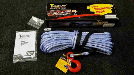 Lina syntetyczna do wyciągarki T-MAX Dyneema SK-75 7,5 mm × 15 m z hakiem