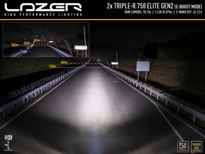Zestaw dwóch lamp LAZER TRIPLE-R 750 Elite (Gen2) z systemem montażu w fabrycznym grillu - Volkswagen Amarok (2023 -)