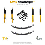 Zestaw zawieszenia OME Nitrocharger+ przód / Sport tył – Ford Ranger PX 2011–2018, 30/40 mm, stałe 600 kg z tyłu, standardowe tłumienie przodu, charakterystyka Sport z tyłu