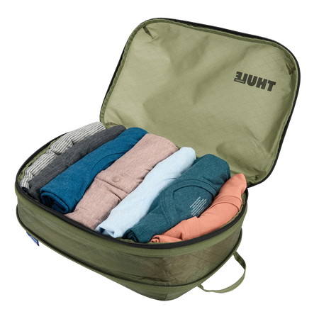 Półprzezroczysty pokrowiec Thule Compression Packing Cube – miękka zieleń, średni