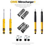 Zestaw OME Nitrocharger+ – Mitsubishi Pajero IV LWB 3.2 DI-D, przód 30–40/tył 40–50 mm, fabryczny przód, średnie obciążenie tyłu