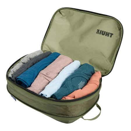 Półprzezroczysty pokrowiec Thule Compression Packing Cube - miękka zieleń, średni