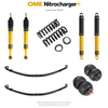 Zawieszenie OME Nitrocharger+ Toyota Hilux Travo MY26 20–40/50 mm – stałe 600 kg z tyłu, paraboliczne + poduszki / mocniejsze tłumienie przodu