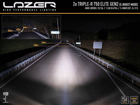 Zestaw dwóch lamp LAZER TRIPLE-R 750 Elite (Gen2) z systemem montażu w fabrycznym grillu - Mercedes-Benz X-Class (2017 -)