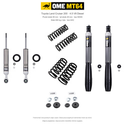 Zestaw OME MT64 – Toyota Land Cruiser 200 2007–2021 4.5 Diesel, przód 50/tył 20 mm, bez KDSS, stałe 600 kg z tyłu; przód standardowe; tył mocniejsze