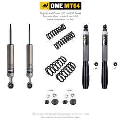 Zestaw OME MT64 – Toyota Land Cruiser 200 2007–2021 4.5 Diesel, przód 50/tył 20 mm, KDSS, średnie obciążenie tyłu; przód mocniejsze; tył mocniejsze