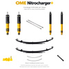 Zestaw zawieszenia OME Nitrocharger+ – Ford Ranger PJ/PK 2006–2011 Diesel, tył 20 mm, przód ponad 60 kg, drążki 1024 mm, stałe 400 kg z tyłu, mocniejsze tłumienie tyłu, dodatkowe pióra