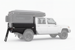 AluBlack Platforma ładunkowa ze skrzyniami do przechowywania do Toyota Land Cruiser 79 z podwójną kabiną, zestaw do Alu-Cab ModCAP