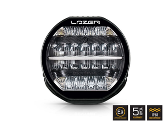 Okrągła lampa LED Lazer Lamps Sentinel 9″ Standard — czarna, ze światłem pozycyjnym