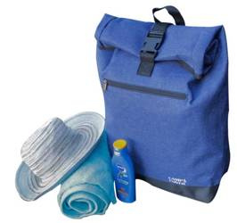 Camp Cover - Bawełniany plecak Roll-Up, morski