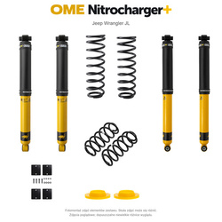 Zestaw zawieszenia OME Nitrocharger+ – Jeep Wrangler JL 2-drzwiowy 3.6 V6, 50 mm, pod sam zderzak, stałe 150 kg z tyłu, mocniejsze tłumienie przodu
