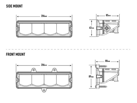 Listwa świetlna LED Lazer Carbon-4 Spot (Gen3) - montaż boczny