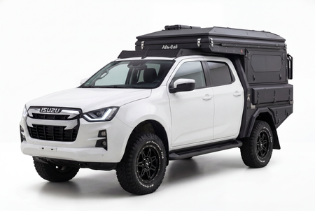 AluBlack Platforma ładunkowa ze skrzyniami do przechowywania do Isuzu D-Max 2023+ z podwójną kabiną, zestaw do Alu-Cab ModCAP