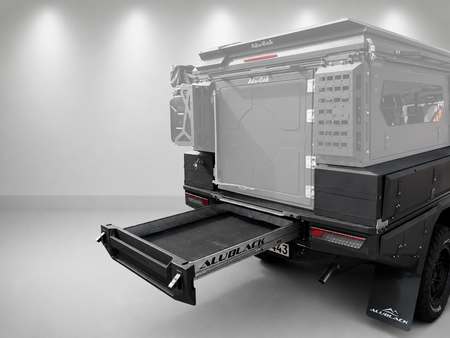 AluBlack Platforma ładunkowa ze skrzyniami do przechowywania do Ford Ranger 2023+ z podwójną kabiną, zestaw do Alu-Cab ModCAP