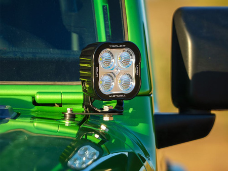 Zestaw montażowy Lazer Lamps na słupki A — Jeep Wrangler JL / Gladiator (2018+)