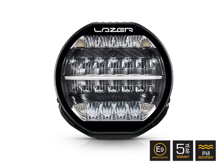 Okrągła lampa LED Lazer Lamps Sentinel 9″ Standard — czarna, ze światłem pozycyjnym
