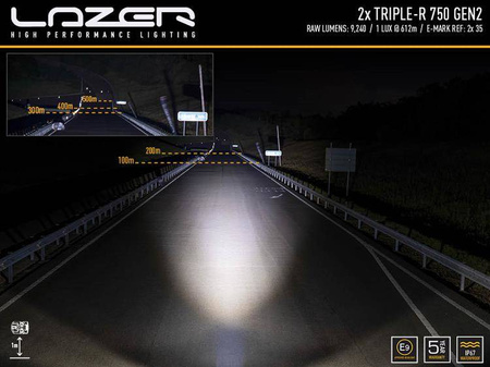 Zestaw lamp LED do grilla Lazer Lamps 2 × Triple-R 750 — Toyota Hilux Revo (Com., Invincible) 2021+