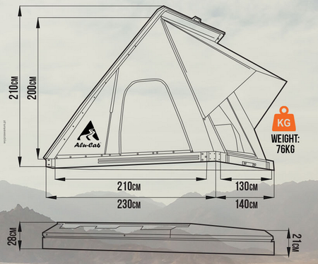Namiot dachowy Alu-Cab Gen 3-R – aluminiowy, czarny