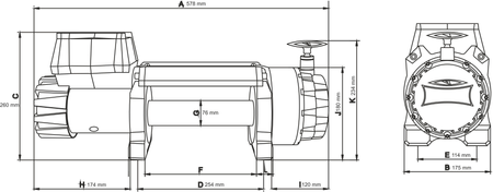 Wyciągarka Dragon Winch Highlander DWH 15000 HD-S lina syntetyczna 21m