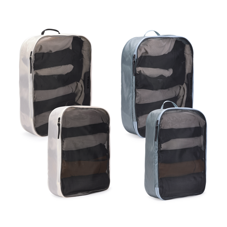 Zestaw organizerów bagażowych Thule Packing Cube Family – 4 szt. – kolor szary / biały
