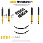Zestaw zawieszenia OME Nitrocharger+ – Toyota LC79 Single/Double Cab 4.5 V8 ABS 10.2014–07.2016, lekki przód, tył 300/400 kg (Double/Single), resory klasyczne, fabryczne wieszaki