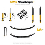 Zestaw zawieszenia OME Nitrocharger+ – Ford Ranger 2022+, lift 20/40 mm, stałe 300 kg z tyłu, resory wielopiórowe, mocniejsze tłumienie tyłu / Volkswagen Amarok II
