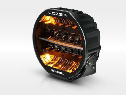 Okrągła lampa LED Lazer Lamps Sentinel 9″ Elite+ — czarna, ze światłem pozycyjnym