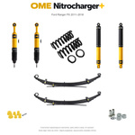 Zestaw zawieszenia OME Nitrocharger+ – Ford Ranger PX 2011–2018, 30/40 mm, stałe 600 kg z tyłu, mocniejsze tłumienie przodu, standardowe tłumienie tyłu