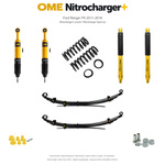 Zestaw zawieszenia OME Nitrocharger+ przód / Sport tył – Ford Ranger PX 2011–2018, 50/40 mm, stałe 300 kg z tyłu, mocniejsze tłumienie przodu, charakterystyka Sport z tyłu