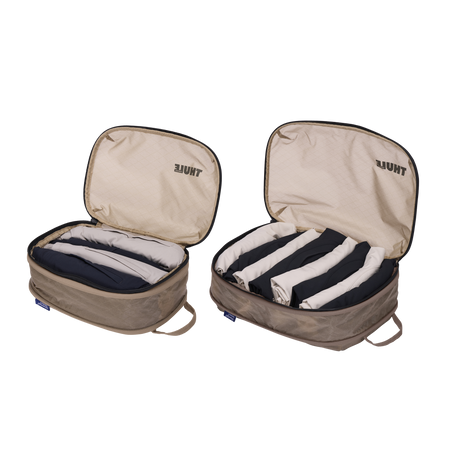 Zestaw organizerów kompresyjnych Thule Compression Cube S + M – kolor beżowy Gentle Beige