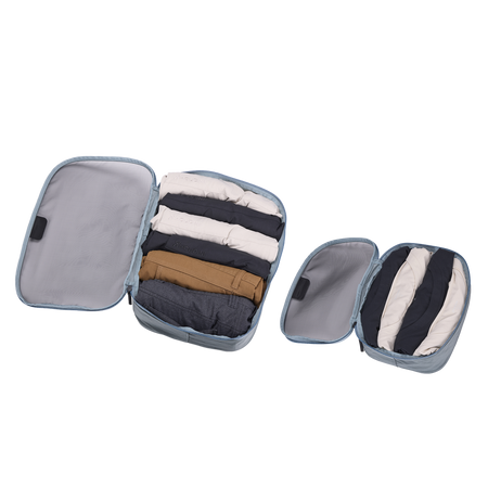 Zestaw organizerów bagażowych Thule Packing Cube S + M – kolor szary Pond Gray