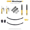 Zestaw zawieszenia OME Nitrocharger+ – Ford Ranger 2022+, lift 40 mm, stałe 600 kg z tyłu, resory paraboliczne z poduszkami, alternatywne amortyzatory przednie / Volkswagen Amarok II