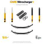 Zestaw zawieszenia OME Nitrocharger+ – Ford Ranger PX III 2019–2022, 30/40 mm, stałe 600 kg z tyłu, standardowe tłumienie przodu, standardowe tłumienie tyłu