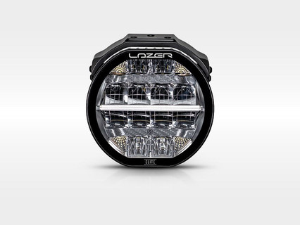 Okrągła lampa LED Lazer Lamps Sentinel 7″ Elite — czarna, ze światłem pozycyjnym, odwrócona optyka