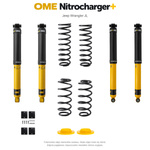 Zestaw zawieszenia OME Nitrocharger+ – Jeep Wrangler JL 2-drzwiowy 3.6 V6, 50 mm, pod sam zderzak, średnie obciążenie tyłu, mocniejsze tłumienie przodu