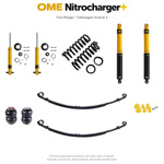 Zestaw zawieszenia OME Nitrocharger+ – Ford Ranger 2022+, lift 20/40 mm, średnie obciążenie tyłu, resory paraboliczne z poduszkami, alternatywne amortyzatory przednie / Volkswagen Amarok II