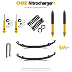 Zestaw zawieszenia OME Nitrocharger+ – Ford Ranger 2022+, lift 20/40 mm, stałe 300 kg z tyłu, resory wielopiórowe, alternatywne amortyzatory przednie, mocniejsze tłumienie tyłu / Volkswagen Amarok II