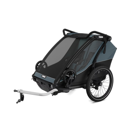 Przyczepka rowerowa wielofunkcyjna na dwa miejsca Thule Chariot Cab – ciemnoszara