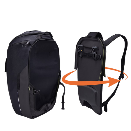 Hybrydowa sakwa rowerowa i plecak Thule Paramount 26 l – czarna